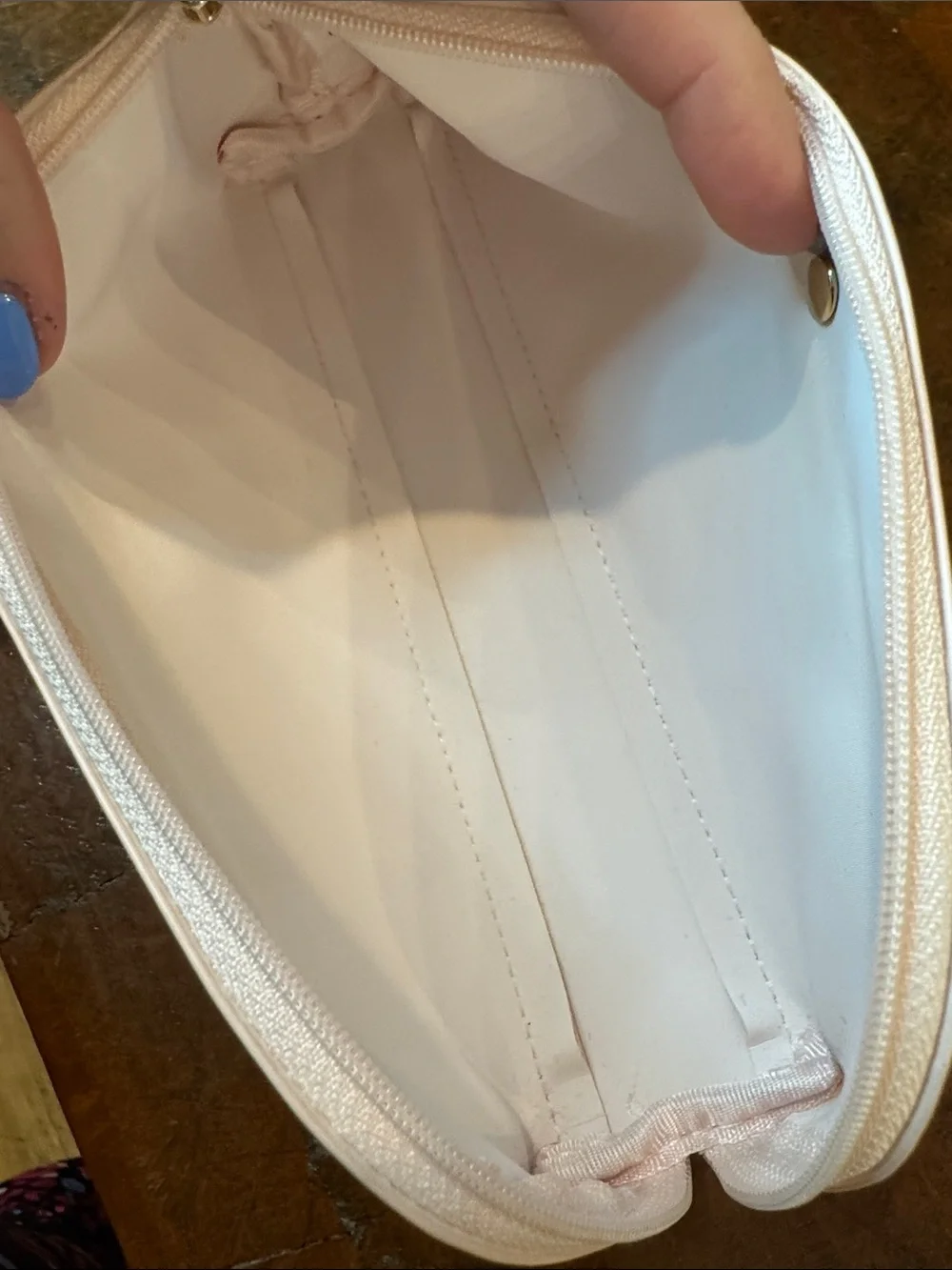kate spade Two-Tone Green and White Zip Pouch